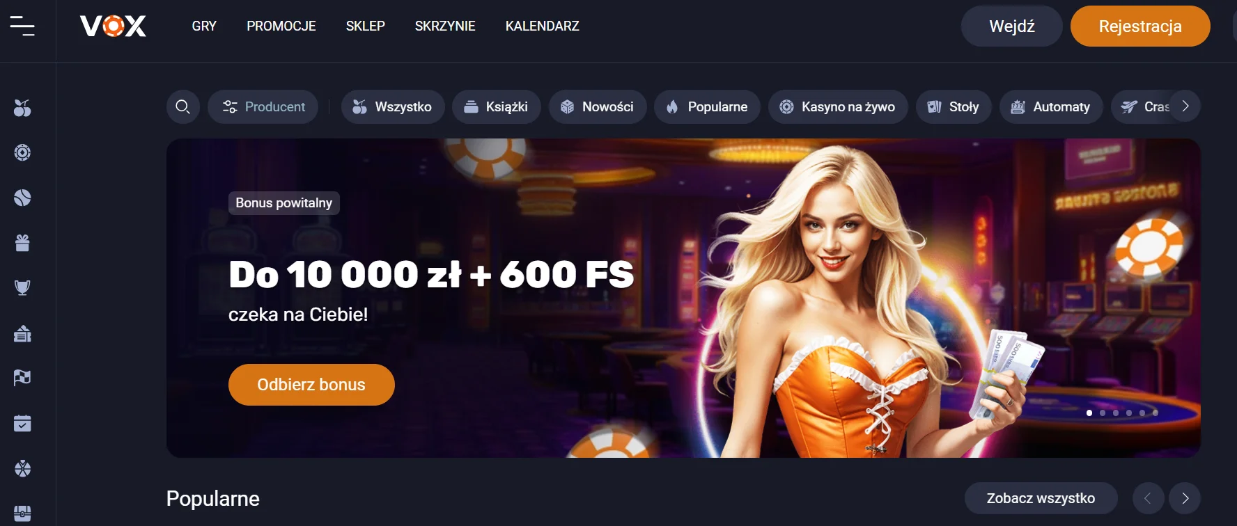 VOX Casino strona główna